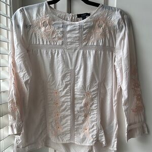 ❤️ J Crew Embroidered Women's Top Light Pink